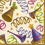 Caspari Set of 2 Celebrate! Set of 20 Paper Cocktail Napkins, Ivory