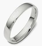 4mm Designer Platinum Comfort Fit Wedding Band Ring