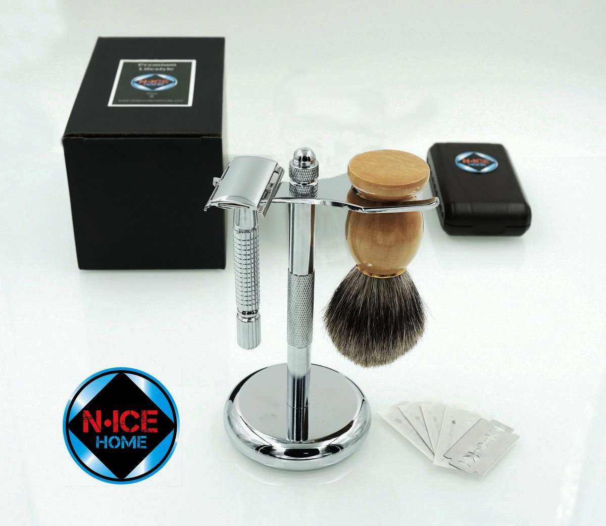 Wet Shaving Sets Kits Shave Kit Pure Badger Brush Stand Safety Razor