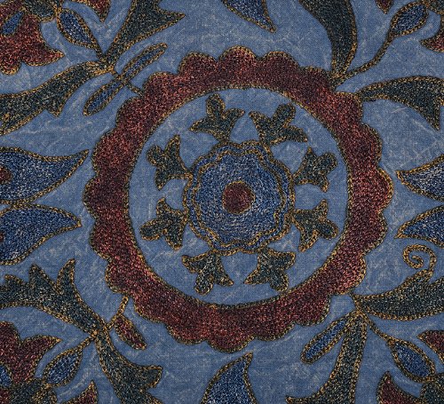 Imagen 3 de Algodón indio del bordado pesado trabajo Cojín tamaño del conjunto de 16 x 16 pulgadas Juego de 5 piezas