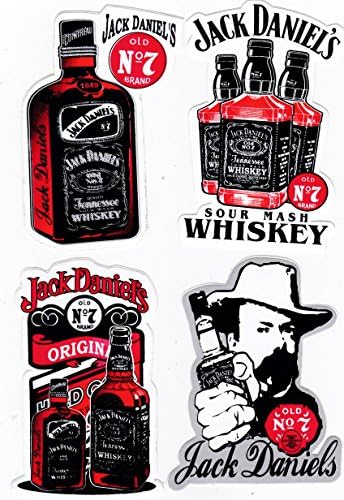 8x Random JACK DANIEL'S CHIVAS JOHNNIE WALKER JIM BEAM WHISKEY LIQUOR stickers decals : luggage laptop skate helmets guitars bumper case cover etc