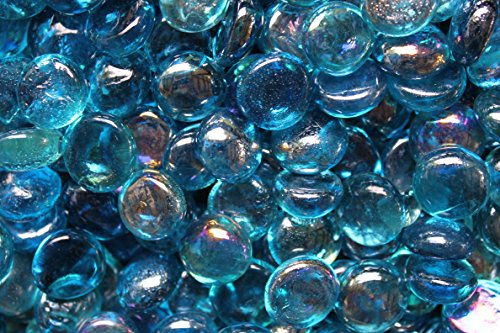 Fireglass Fire Beads Fireplace Glass and Fire Pit Glass, 10-pound, Aqua Blue Luster
