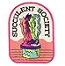 Retro Embroidered Iron-on Backing Patches (Succulent Society)