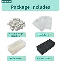 Beaufan 4 Set of Three-Stage Filtration Tank Filter Maintenance Kit, Replacement for AquaClear 50/200 50-Gallon Power Filter
