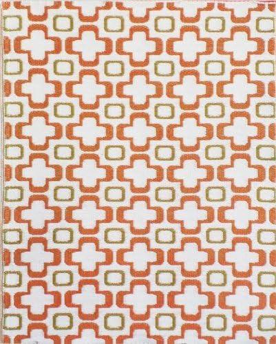 Mad Mat Indoor Outdoor Rug 4' X 6' Design Club / Color-Salmon