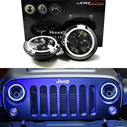 Ijdmtoy (2) black bezel 40w cree 7" round led head…