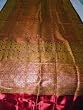Red Designer Zari Sari, Bollywood Redgold Wedding Silk Sari Material