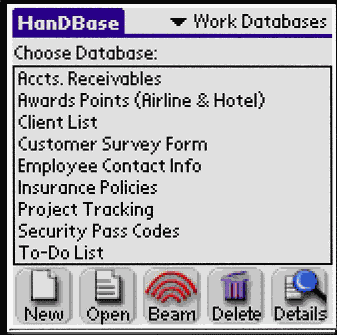 HanDBase for Palm OS Professional edition for Macintosh