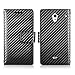 Sharp Aquos Crystal - Cellularvilla Pu Leather Wallet Card Flip Open Pocket Case Cover Pouch For Sharp Aquos Crystal 306SH (Carbon Fiber Black)