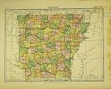 1875 MAP ARKANSAS NORTH AMERICA BRITANNICA NINTH