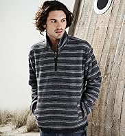North Coast Zip Funnel Neck Stripe Fleece