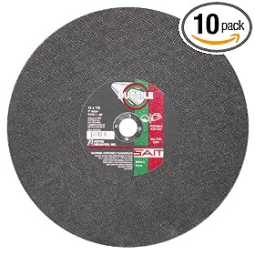SAIT 23453 Type 1 14-Inch x 1 8-Inch x 1-Inch 5400 Max RPM Ductile Portable Saw Cut-Off Wheel - 10... by SAIT