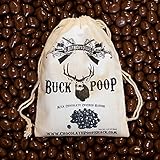 Chocolate Buck (Deer) Poop (Milk Chocolate Covered Raisins) in Vintage Cotton Poop Bag (Buck, Elk, Reindeer & Bigfoot available)