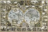 MAP MAGNA CARTA MUNDI Ancient HUGE LAMINATED POSTER