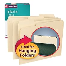 Smead Folder, Letter, Interior, 1/3 Cut Tab, Manila, 100 Per Box (10230)