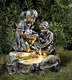 IMAGE OF Playful Children LED Fountain with Bronze-Toned Finish