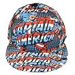 Captain America Wrap Around Print Flat Bill Flex Fit Hat