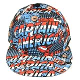  : Captain America Wrap Around Print Flat Bill Flex Fit Hat