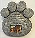 Paw Print Pet Memorial Stone -- Features a Photo Frame and Sympathy Poem. Made of Weatherproof Resin. Indoor/Outdoor. Dog or Cat. For Garden, Backyard, or House