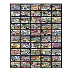 Greetings from America 1000 pc Jigsaw Puzzle based on U.S. Postage Stamps by White Mountain