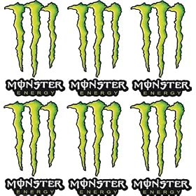 Stickers Autocollants Planche 6 Stickers Monster Energy 28x29cm