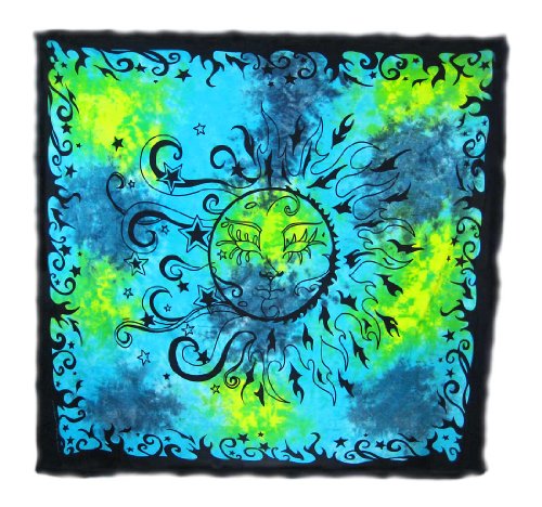 Celestial Sun and Moon Tie Dye Tapestry/Bedspread Celestial Sun and Moon Tie Dye Tapestry/Bedspread