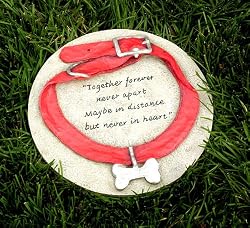 Dog Collar Pet Memorial Grave Site Marker Stone Garden Outdoor Decor [Misc.]