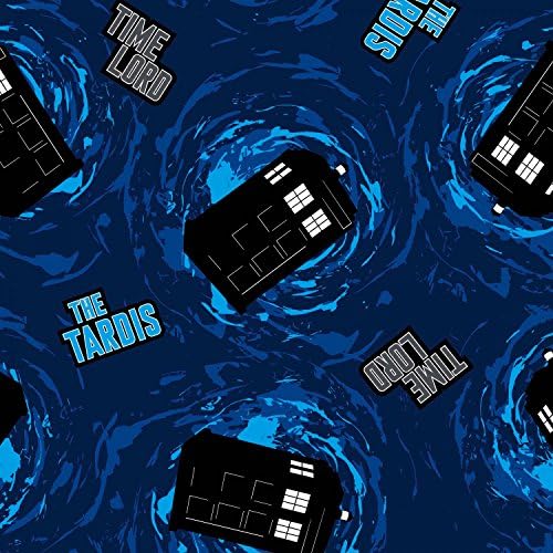 Bbc-doctor Who Fleece 59/60" Wide the Tardis Time Lord By the Yard