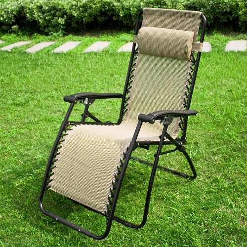 Chaise longue bain de soleil, chaise de jardin, transat métal et toile, inclinable pliable, OGS06