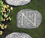 Monogram Garden Wall Plaque Stepping Stone Initial N