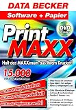 Eigenschaften Data Becker  / Print MAXX, m. Papier, 1 DVD-ROM Holt das MAXXimum aus Ihrem Drucker! Für Windows NT 4 (SP6)/2000/XP/98/98SE/ME. 15.000 erstklassige Druck-Vorlagen