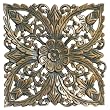 EXP Handmade Floral Design Thai Teak Wood Wall Art Decor Hanging