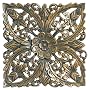 Handmade Floral Design Teak Wood Wall Art Decor (Thailand)