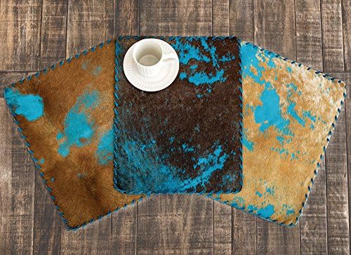Turquoise &amp; Cowhide Placemat
