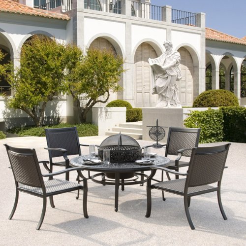 Aluminum Fire Pit Patio Table Set