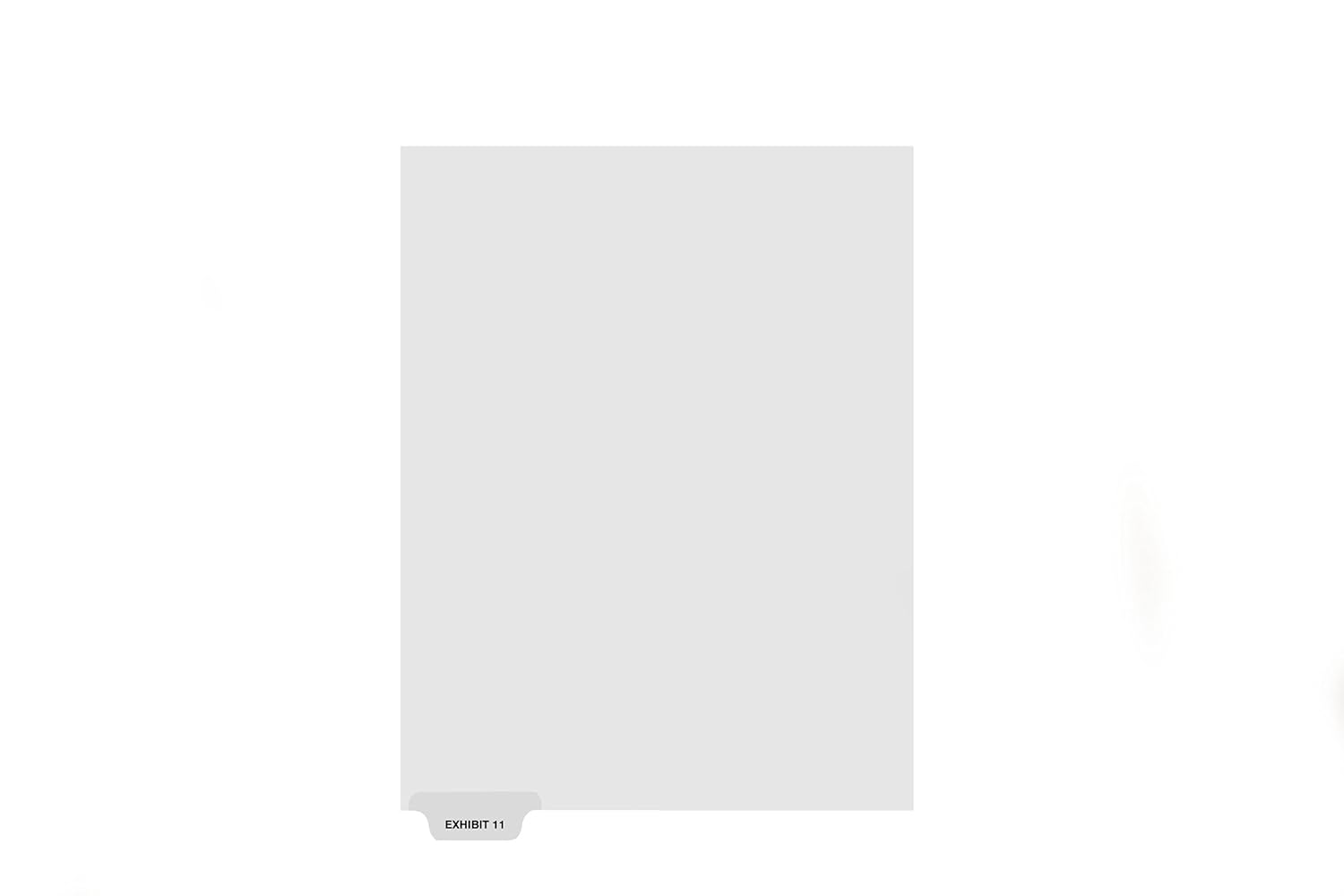 Kleer-Fax Letter-Size Individual Exhibit Number Index Dividers, Bottom Tab, 1/5th Cut, 25 Sheets/Pack, White, Exhibit 11 (84151)
Kleer-Fax Letter-Size Individual Exhibit Number Index Dividers, Bottom Tab, 1/5th Cut, 25 Sheets/Pack, White, Exhibit 11 (84151)