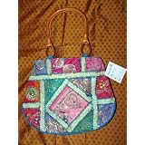 Womens Banjara Mirrors Sari Handbag Blue Designer Purse