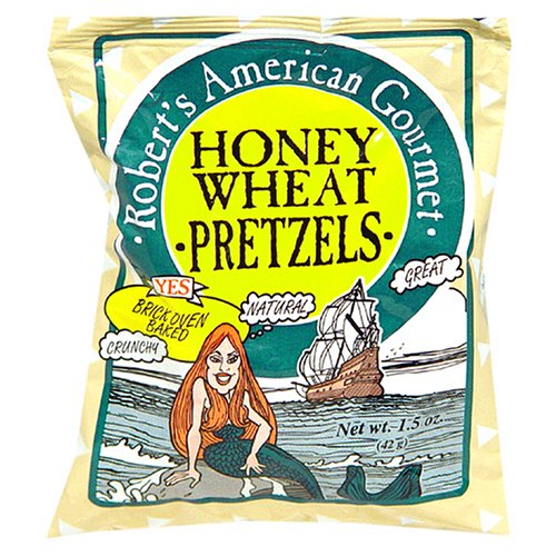 Robert's American Gourmet Honey Wheat Pretzels, 1.5-Ounce Bags (Pack of 24) by Honey