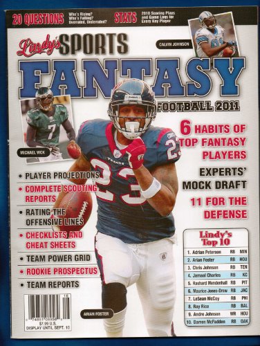 LINDY'S SPORTS FANTASY 2011 MAGAZINE FOSTER VICK CALVIN JOHNSON MOCK DRAFT!