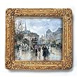 Place St. Michel, Paris - Gold Frame Magnet with pop-out easel (2-3/4" x 2-1/2")