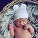 Melondipity Newborn Hospital Hat White - 2 ply Hospital Fabric - Infant Baby Hat Cap with Big Cute Ears
