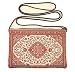 Miniature Turkish Carpet Handbag Purse with Red and Orange Classic Persian Rug Design...