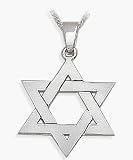 Genuine Sterling Silver High Polish Religious Large Star of David Jewish Pendant