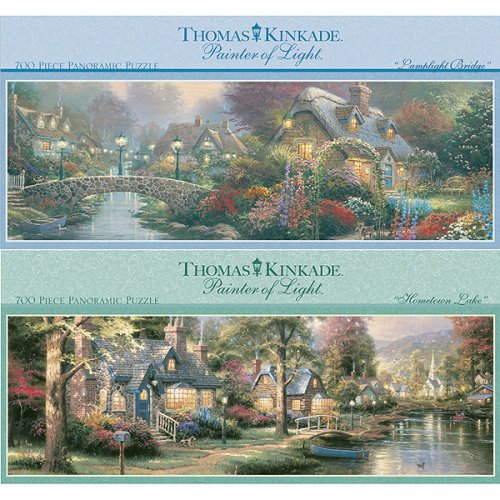 61M82y2FHOL Ceaco Thomas Kinkade Panoramic Puzzles 2 pk.