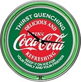 Trademark Red & Green Coca Cola Neon Clock - Two Neon Rings, Green