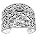 Sterling Silver Oxidized Filigree Large Cuff