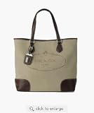 Prada Tote BR3412 Logo Jacqurad Sand Brown