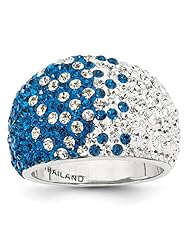 Sterling Silver Swarovski Elements Indianapolis Spirit Domed Ring