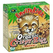 EnviroKidz Organic Cheetah Crispy Rice Berry Bars, 6-Count Bars (Pack of 6)