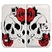 Bfun Packing Bcov Red Flower Floral Skull Wallet Leather Cover Case for Samsung Galaxy S5 GS5